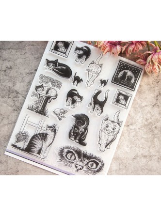 ست مهر شفاف طرح گربه