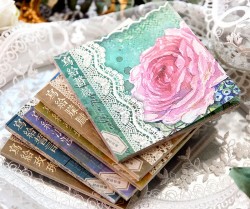 ست برگه های تزیینی طرح گل