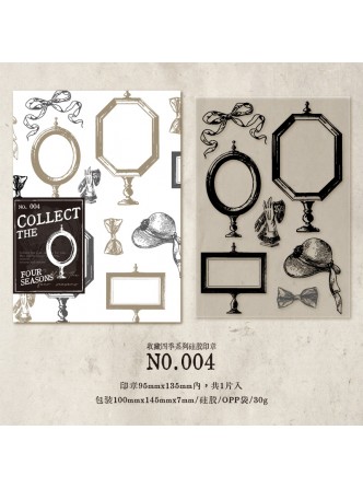 ست مهرهای شفاف طرح قاب، گیاه