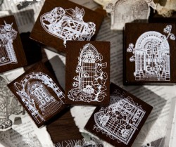 مهر چوبی طرح گل و پنجره 