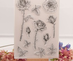 ست مهر شفاف گل رز