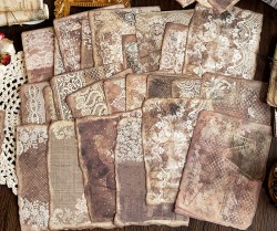 ست برگه قدیمی سوخته تزیینی