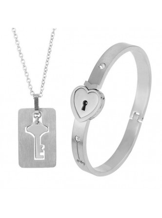 دستبند و گردنبند عشق قفل و کلید