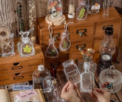 ست استیکر شفاف بطری و قوطی