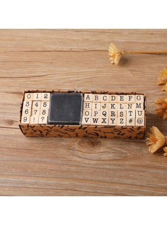 ست مهر چوبی حروف و اعداد انگلیسی
