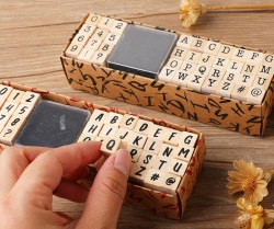 ست مهر چوبی حروف و اعداد انگلیسی