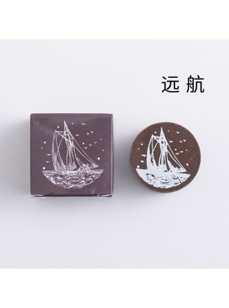 مهر گرد چوبی تزیینی