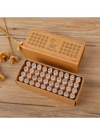 ست مهر چوبی حروف و اعداد انگلیسی