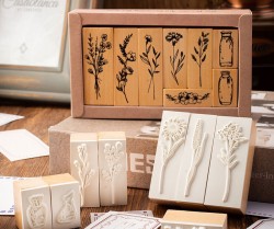 ست مهر چوبی گل و گیاه