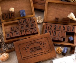ست مهر چوبی حروف و اعداد انگلیسی