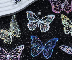 ست استیکر شفاف هولوگرامی پروانه