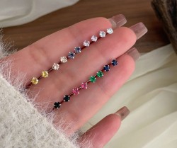 گوشواره الماس های رنگی