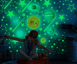 پک استیکرهای شب تاب طرح گلکسی