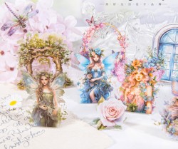 ست استیکر شفاف طرح دختر و شهر گل ها