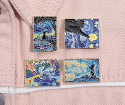 پیکسل گربه و نقاشی ون گوگ