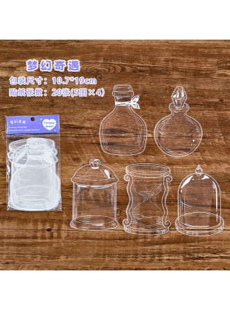 ست استیکر شفاف طرح بطری