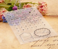 ست مهر شفاف حروف انگلیسی و کادر