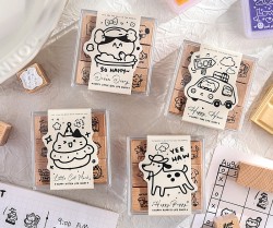 ست مهر چوبی حیوانات کیوت فانتزی