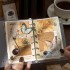 کتابچه استیکر و برگه های تزیینی دست نویس و قهوه