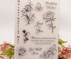 ست مهر شفاف طرح گل