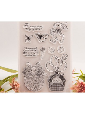 ست مهر شفاف خرگوش و پروانه