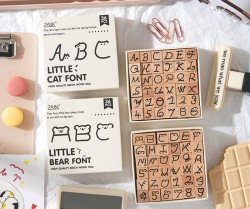 ست مهر چوبی حروف و اعداد انگلیسی