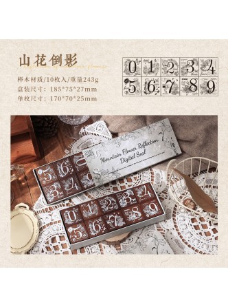 ست مهر چوبی حروف و اعداد انگلیسی