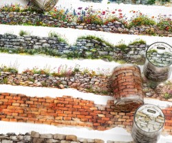 چسب واشی طرح دیوار سنگی