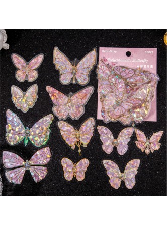 استیکر کریستالی هولوگرامی پروانه