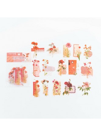 ست استیکر شفاف طلاکوب گل