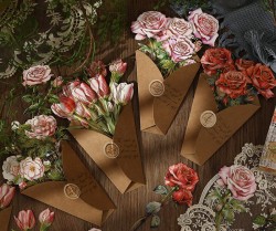 مقواهای طلاکوب طرح دسته ی گل