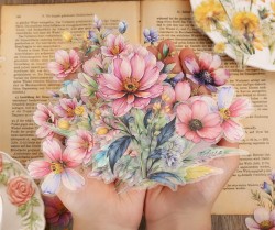 استیکرشفاف گل های آبرنگی