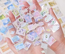 استیکر تمبر طلاکوب رنگی